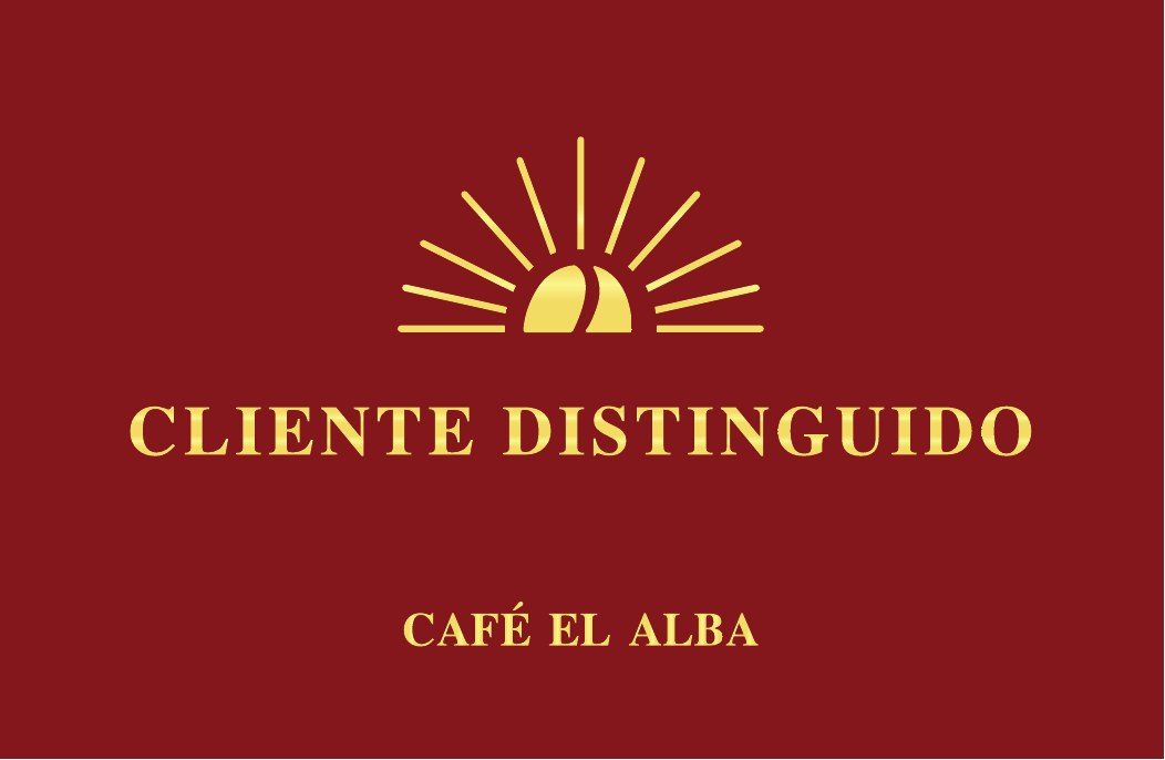 Tarjeta Cliente Distinguido de Café El Alba, frente